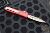 Microtech UTX-85 OTF Knife- Double Edge- Red Handle- Bronzed Apocalyptic Blade 232-13 APRD