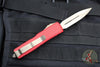 Microtech UTX-85 OTF Knife- Double Edge- Red Handle- Bronzed Blade 232-13 RD