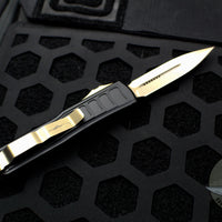 Microtech UTX-85 II Stepped Black Double Edge OTF Knife Bronze Blade 232II-13 S