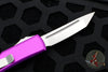 Microtech UTX-85 OTF Knife- Tanto Edge- Violet With Stonewash Plain Edge Blade 233-10 VI