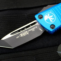 Microtech Mini Troodon OTF Knife- Tanto Edge- Blue With Black Blade and Hardware 240-1 BL