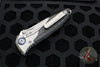 Microtech Socom Bravo- Single Edge- Bead Blast Finish Titanium Handle with Carbon Fiber Scales- Blue Pivot Collar 260-7 CFTI