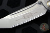 Microtech Socom Bravo PROTOTYPE Tanto Edge Full Serrated Bead Blast Finish Titanium Handle with Carbon Fiber Scales Bronze Pivot Collar 261-9 CTFI PR