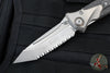 Microtech Socom Bravo- Tanto Edge- Titanium Handle with Carbon Fiber Scales- Bead Blast Finished Full Serrated Edge- Bronze Pivot Collar 261-9 CTFI