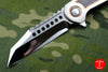 Marfione Custom Warhound Folder Satin Titanium Handles Copper trimmed Lightning Strike Carbon Fiber Inlay Cu Backspacer & Hardware 391-MCK HP LSCFCU