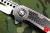 Marfione Custom Warhound Folder Satin Titanium Handles Copper trimmed Lightning Strike Carbon Fiber Inlay Cu Backspacer & Hardware 391-MCK HP LSCFCU