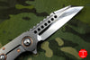 Marfione Custom Warhound Folder Satin Titanium Handles Copper trimmed Lightning Strike Carbon Fiber Inlay Cu Backspacer & Hardware 391-MCK HP LSCFCU