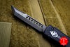Microtech UTX-70 Black Body Hellhound (OTF) Damascus Blade Silver-Ringed Black HW 419-16