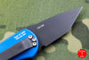 Protech Runt Blue Body Black Tanto Edge Blade Out The Side (OTS) Auto Knife 5415-BLUE
