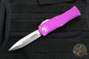 Microtech Hera OTF Knife- Double Edge- Violet Handle- Stonewash Full Serrated Blade 702-12 VI