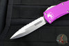 Microtech Hera OTF Knife- Double Edge- Violet Handle- Stonewash Full Serrated Blade 702-12 VI