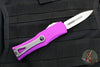 Microtech Hera OTF Knife- Double Edge- Violet Handle- Stonewash Full Serrated Blade 702-12 VI