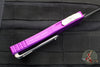 Microtech Hera OTF Knife- Double Edge- Violet Handle- Stonewash Full Serrated Blade 702-12 VI