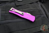 Microtech Hera OTF Knife- Double Edge- Violet Handle- Stonewash Full Serrated Blade 702-12 VI