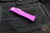 Microtech Hera OTF Knife- Double Edge- Violet Handle- Stonewash Full Serrated Blade 702-12 VI