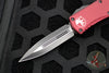 Microtech Hera- Double Edge- Merlot Red Handle With Black Plain Edge Blade 702-1 MR