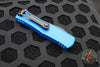 Microtech Hera- Double Edge- Blue Handle With Black Full Serrated Edge Blade 702-3 BL