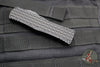 Microtech Hera OTF Knife- Frag Handle- Double Edge- Black Handle- Black Full Serrated Blade 702-3 TFRS