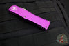 Microtech Hera OTF Knife- Single Edge- Violet Handle- Apocalyptic Standard 703-10 APVI