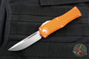 Microtech Hera OTF Knife- Single Edge- Orange Handle- Stonewash Standard 703-10 OR