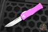 Microtech Hera OTF Knife- Single Edge- Violet Handle- Stonewash Standard 703-10 VI