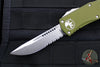 Microtech Hera OTF Knife- Single Edge- OD Green Handle- Stonewash Part Serrated 703-11 OD