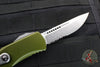 Microtech Hera OTF Knife- Single Edge- OD Green Handle- Stonewash Part Serrated 703-11 OD