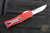 Microtech Hera OTF Knife- Single Edge- Red Handle- Stonewash Part Serrated 703-11 RD