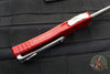 Microtech Hera OTF Knife- Single Edge- Red Handle- Stonewash Part Serrated 703-11 RD