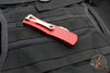 Microtech Hera OTF Knife- Single Edge- Red Handle- Stonewash Part Serrated 703-11 RD