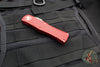 Microtech Hera OTF Knife- Single Edge- Red Handle- Stonewash Part Serrated 703-11 RD