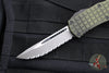 Microtech Hera OTF Knife- Frag- Single Edge- Grenade Green Frag Handle- Apocalyptic Full Serrated Edge 703-12 APFRGS