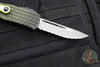 Microtech Hera OTF Knife- Frag- Single Edge- Grenade Green Frag Handle- Apocalyptic Full Serrated Edge 703-12 APFRGS