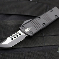 Microtech Mini Troodon OTF Knife- Hellhound Edge- Tactical- Black Handle- Black Blade 819-1 TS