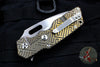 Attn2Detail Mercantile- Mark I Large Custom Folder Milled Pattern Ti Handle Satin Recurve Blade