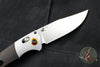 Benchmade Crooked River Anodized Aluminum and Dymondwood scales with Satin Blade Orange backspacer 15080-2