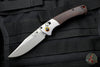 Benchmade Mini Crooked River Anodized Aluminum and Wood scales with Satin Blade Orange backspacer 15085-2