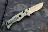 Benchmade Adamas- Flat Earth Part Serrated Brown Drop Point- Olive Drab G-10 Scales 275SFE-2