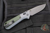 Benchmade Redoubt- Drop Point- Gray Grivory Scales- Black Plain Edge Blade 430BK