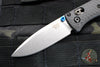 Benchmade Mini Bugout- Carbon Fiber Handle- Stonewash Plain Edge- Blue Thumbstud and Backspacer 533-3