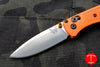 Benchmade Mini Bugout- Drop Point- Orange Handle-Satin Blade 533