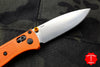 Benchmade Mini Bugout- Drop Point- Orange Handle-Satin Blade 533