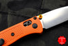 Benchmade Mini Bugout- Drop Point- Orange Handle-Satin Blade 533