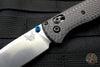 Benchmade Bugout Carbon Fiber Handle Satin Drop Point Blade Blue Hardware 535-3