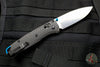 Benchmade Bugout Carbon Fiber Handle Satin Drop Point Blade Blue Hardware 535-3