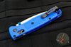 Benchmade Bugout Satin Drop Point Blade Blue Body 535