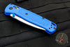 Benchmade Bugout Satin Drop Point Blade Blue Body 535