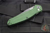 Benchmade Osbourne AUTO OTS Reverse Tanto Green w Purple Backspacer Black Blade Axis lock folder 9400BK