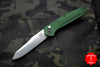 Benchmade Osbourne AUTO OTS Satin Reverse Tanto Green w Purple Backspacer Axis lock folder 9400