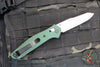 Benchmade Osbourne Satin Reverse Tanto Green w Purple Backspacer Axis lock folder 940